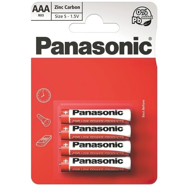 

Батарейка Panasonic Red Zinc AAA BLI 4 Zinc-Carbon (R03REL/4BP)