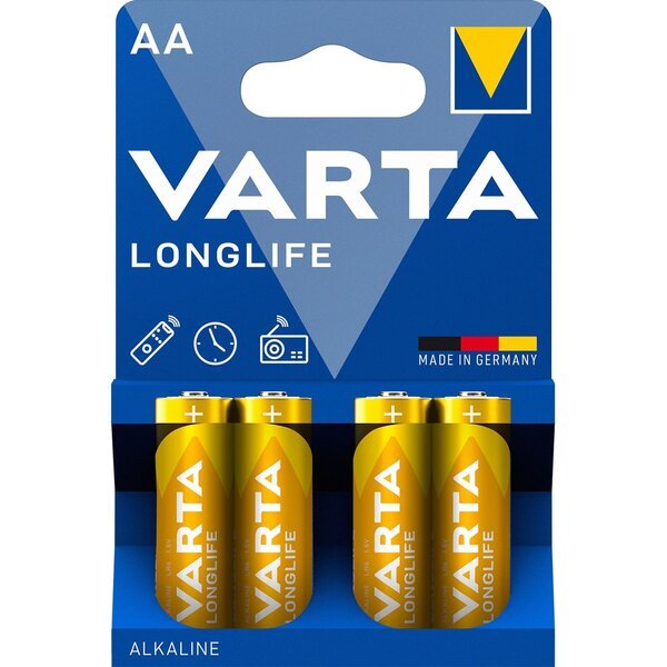 Батарейка VARTA LONGLIFE alkaline AA BLI 4 (04106101414)