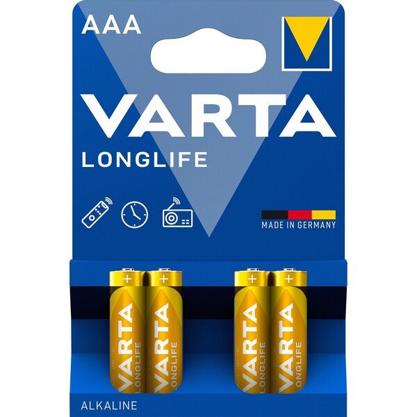 Батарейка VARTA LONGLIFE alkaline AAA BLI 4 (04103101414)