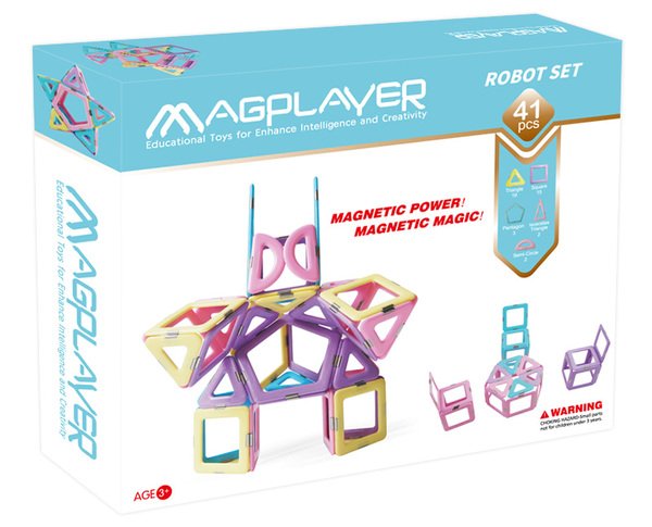 

Конструктор Magplayer магнитный набор 41 эл. (MPH2-41)