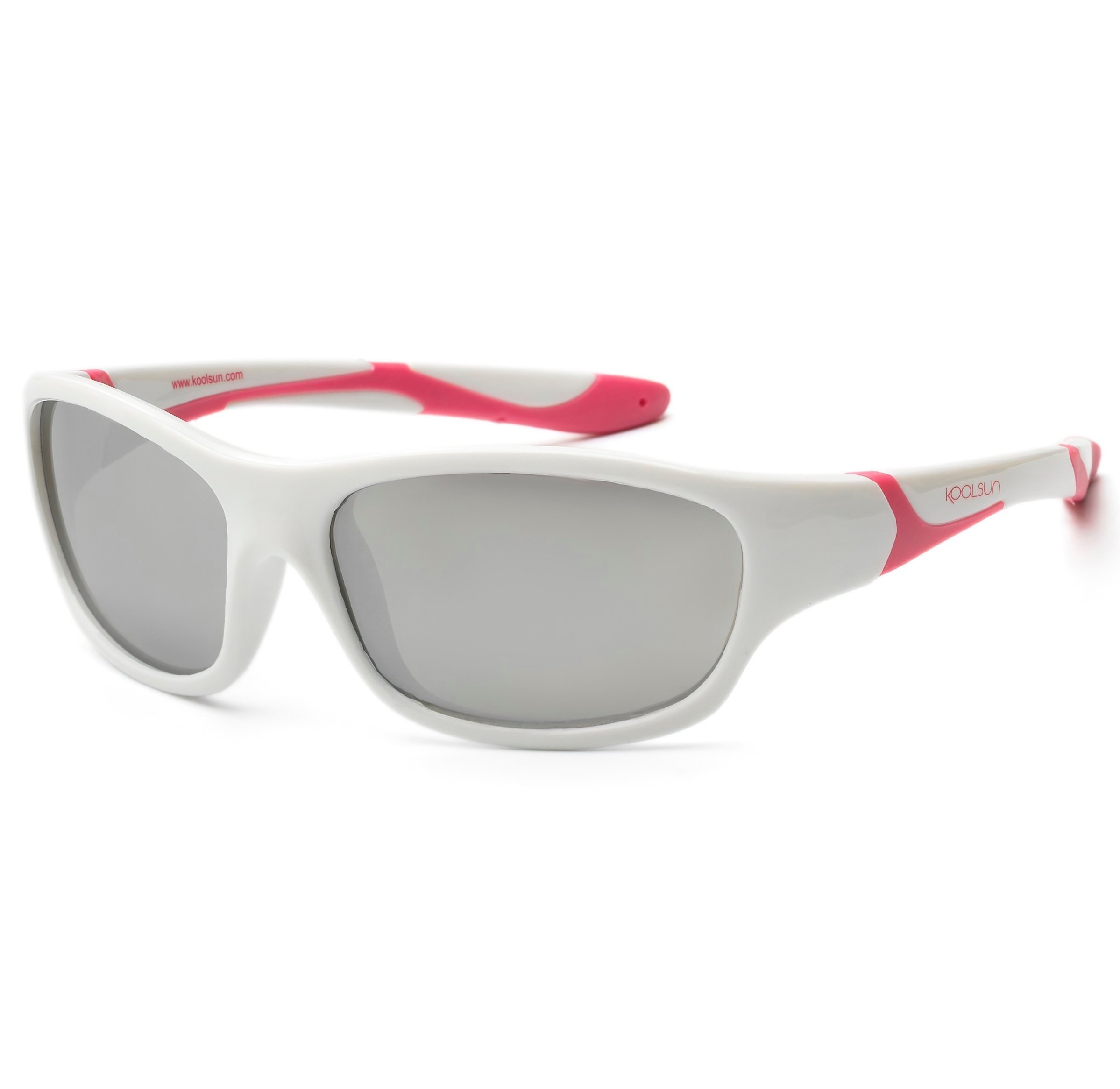 Детские солнцезащитные очки Koolsun Sport бело-розовые (Размер 6+) (KS-SPWHCA006) фото 1