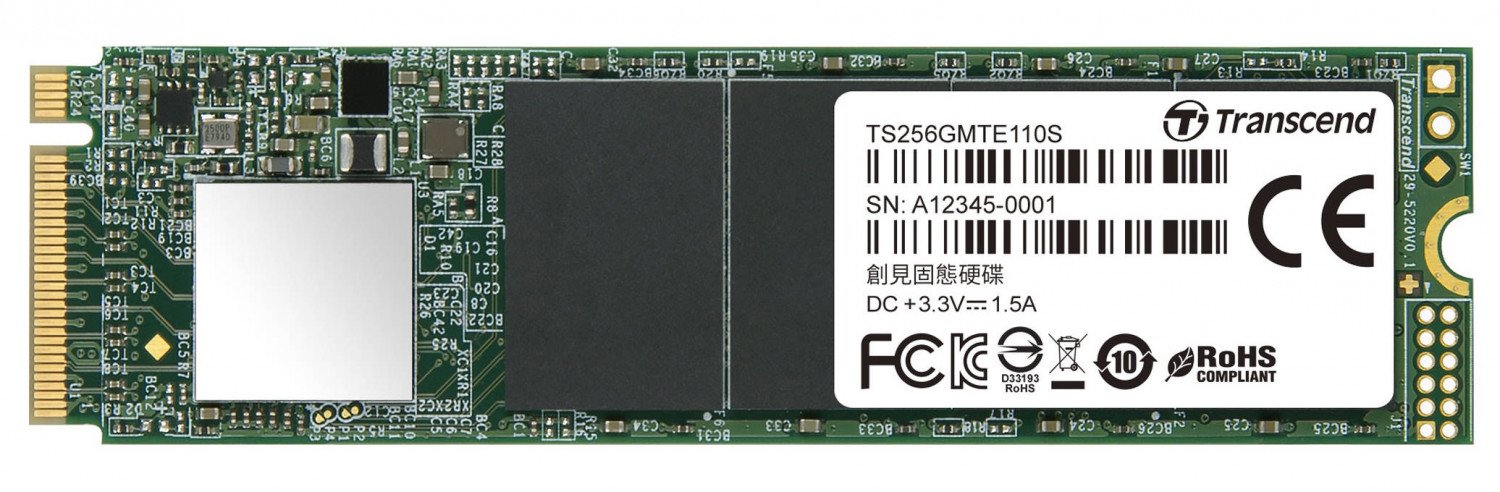 SSD накопитель TRANSCEND MTE110 256GB M.2 PCle 3.0 4x 2280 (TS256GMTE110S) фото 