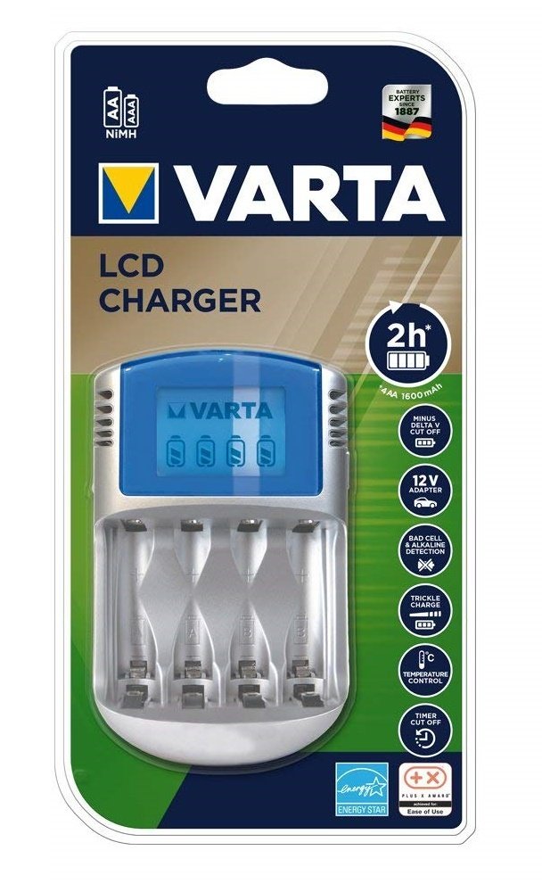 Зарядное устройство VARTA LCD Charger, для АА/ААА аккумуляторов (57070201401) фото 