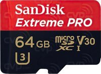 Карта памяти SANDISK microSDXC 64GB Class 10 UHS-I U3 Extreme Pro V30 R170MB/s (SDSQXCY-064G-GN6MA)
