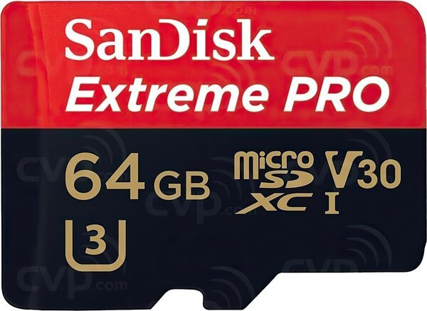 Карта памяти SanDisk microSDXC 64GB Class 10 UHS-I U3 Extreme Pro V30 R170MB/s (SDSQXCY-064G-GN6MA)