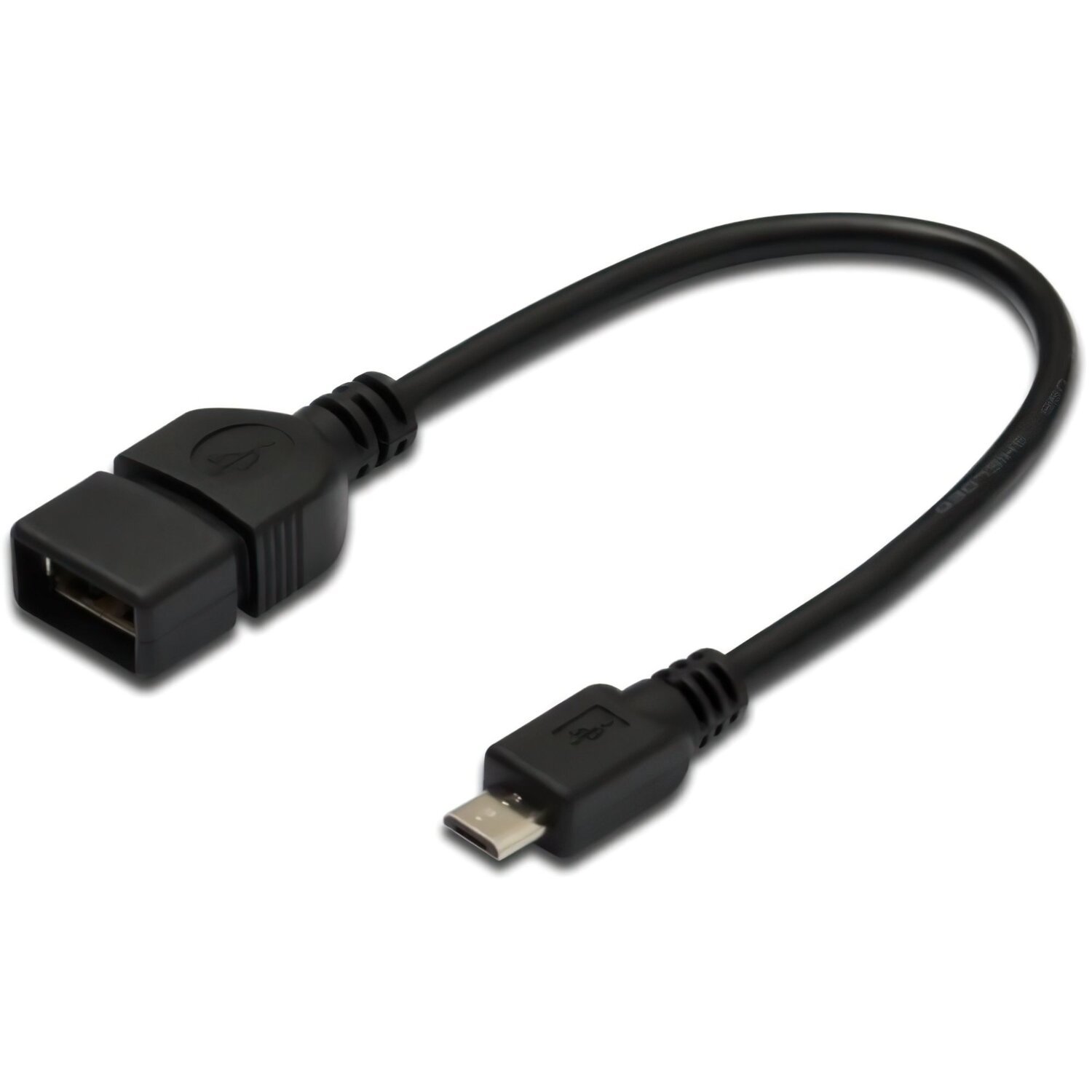 Адаптер Assmann USB-A to microUSB 0.2m Black (AK-300309-002-S)фото