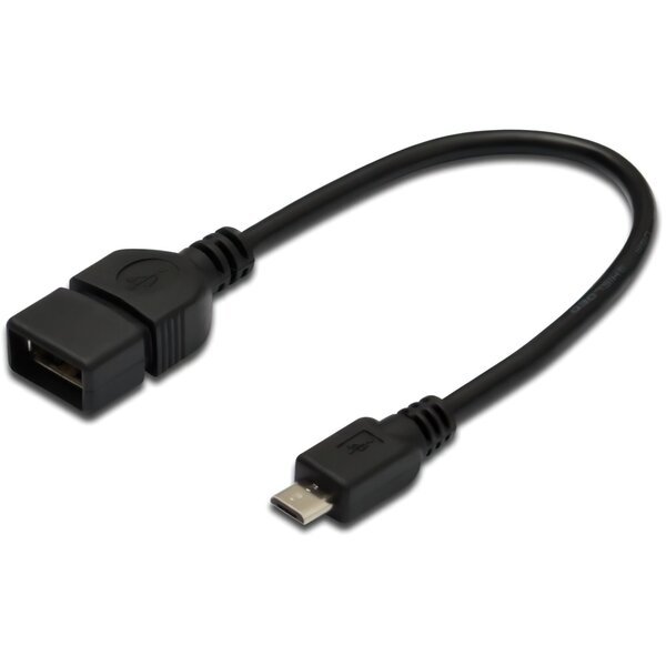 Акція на Адаптер Assmann USB-A to microUSB 0.2m Black (AK-300309-002-S) від MOYO