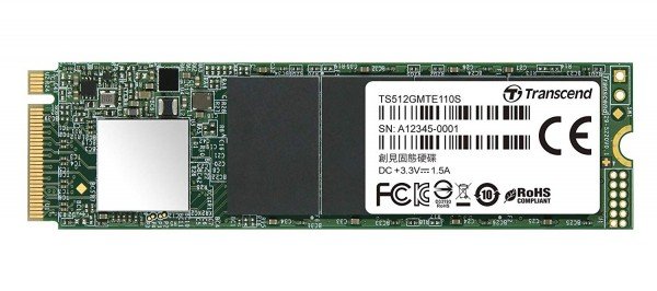 SSD накопитель TRANSCEND MTE110 512GB M.2 NVMe PCle 3.0 4x 2280 (TS512GMTE110S)