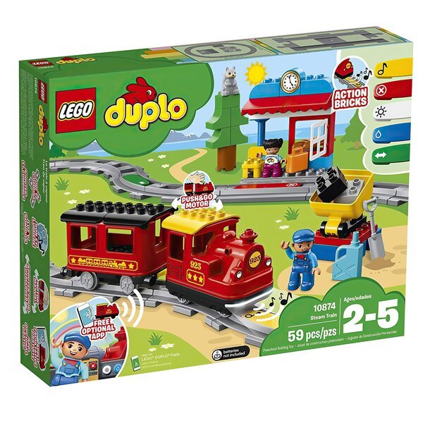 Акція на LEGO 10874 DUPLO Town Поезд на паровой тяге від MOYO