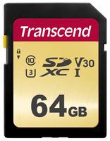 Карта памяти Transcend SDXC 64GB C10 UHS-I U3 V30 R95/W60 MB/s (TS64GSDC500S)