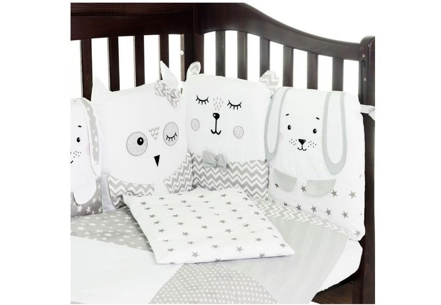 Комплект постельного белья VERES SMILING ANIMALS бело-серый 6 единиц (216.07) фото 