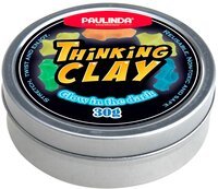 Умный пластилин Paulinda Thinking Clay Светится в темноте, зеленый 30 грамм (PL-170405-TCG-03)