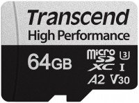 Карта пам`яті TRANSEND microSDXC 64GB Class 10 UHS-I U3 A2 R100/W85MB/s + АДАПТЕР SD (TS64GUSD330S)