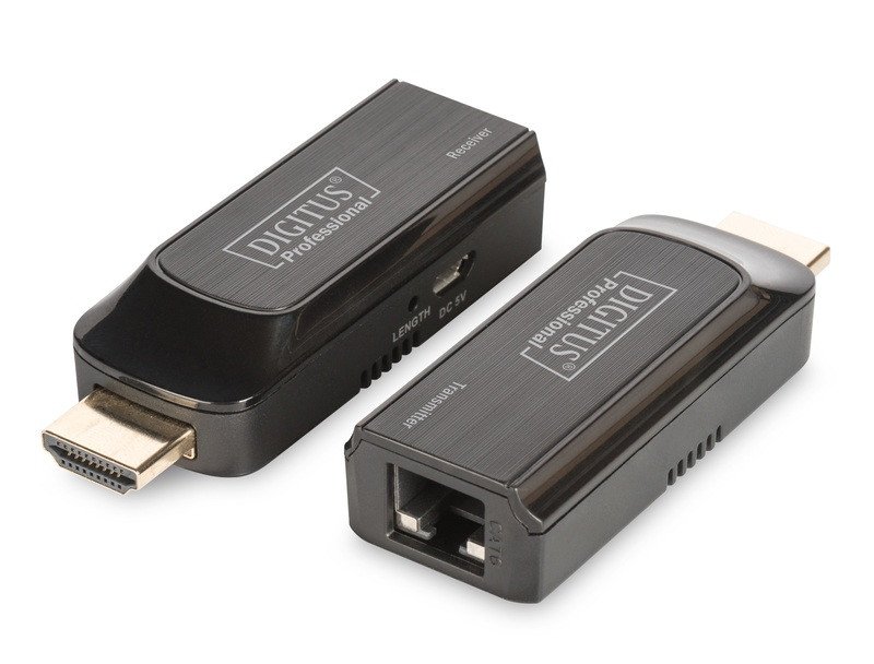 Удлинитель DIGITUS mini HDMI UTP 50m, USB powered, Black фото 