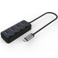 USB хаб 2Е Type-C to 4xUSB3.0, Hub with switch, 0.25 м (2E-W1406)