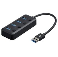 USB хаб 2Е USB-A to 4*USB3.0, Hub with switch, 0.25 м (2E-W1405)
