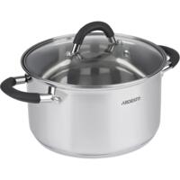 Каструля Ardesto Gemini Salerno, 3.4л, сірі ручки з силіконом, нержавіюча сталь (AR1936CS)