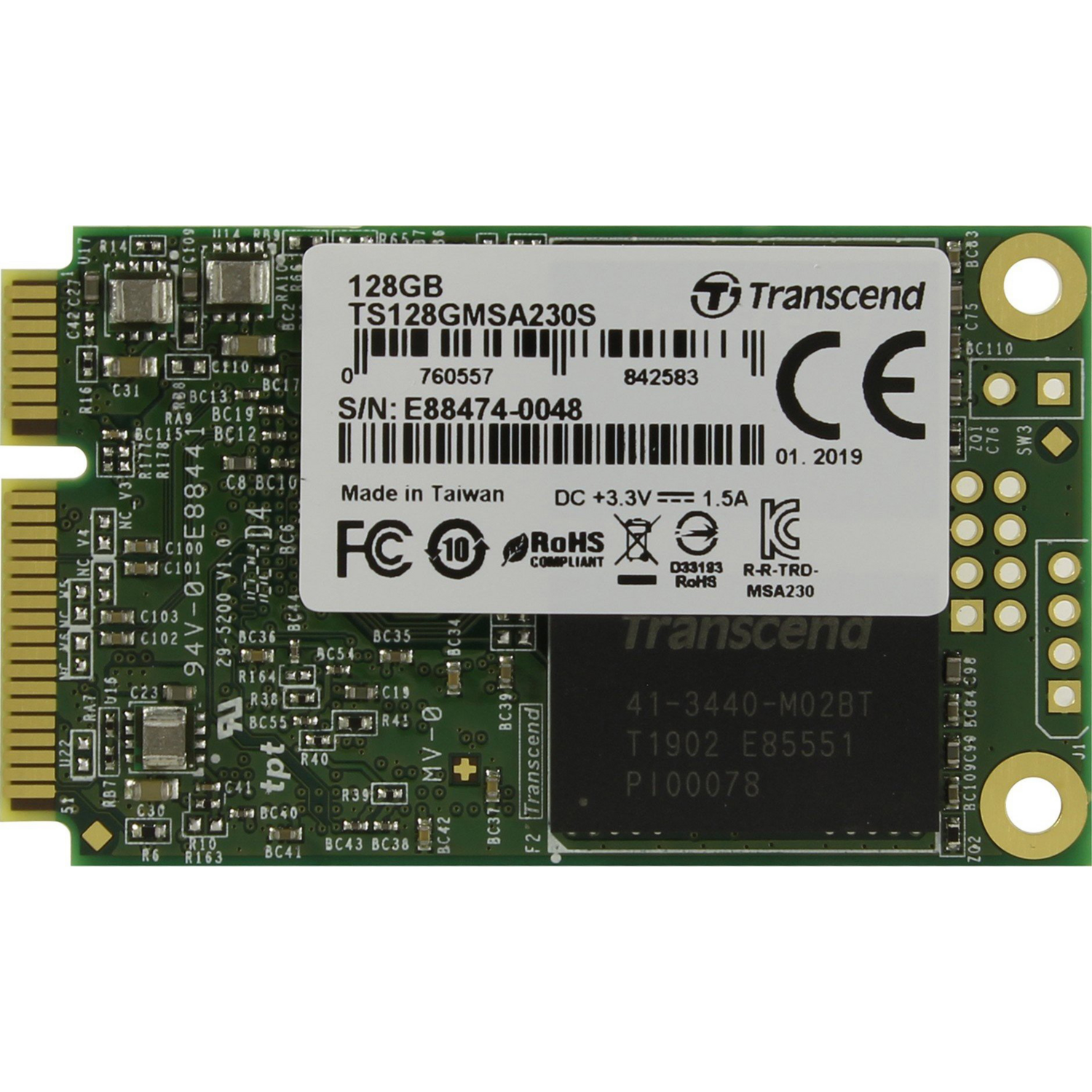  SSD накопичувач TRANSCEND 230S 128GB mSATA 3D TLC (TS128GMSA230S) фото