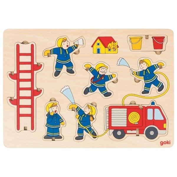 Пазл-вкладыш вертикальный goki Пожарная команда (57471G) фото 