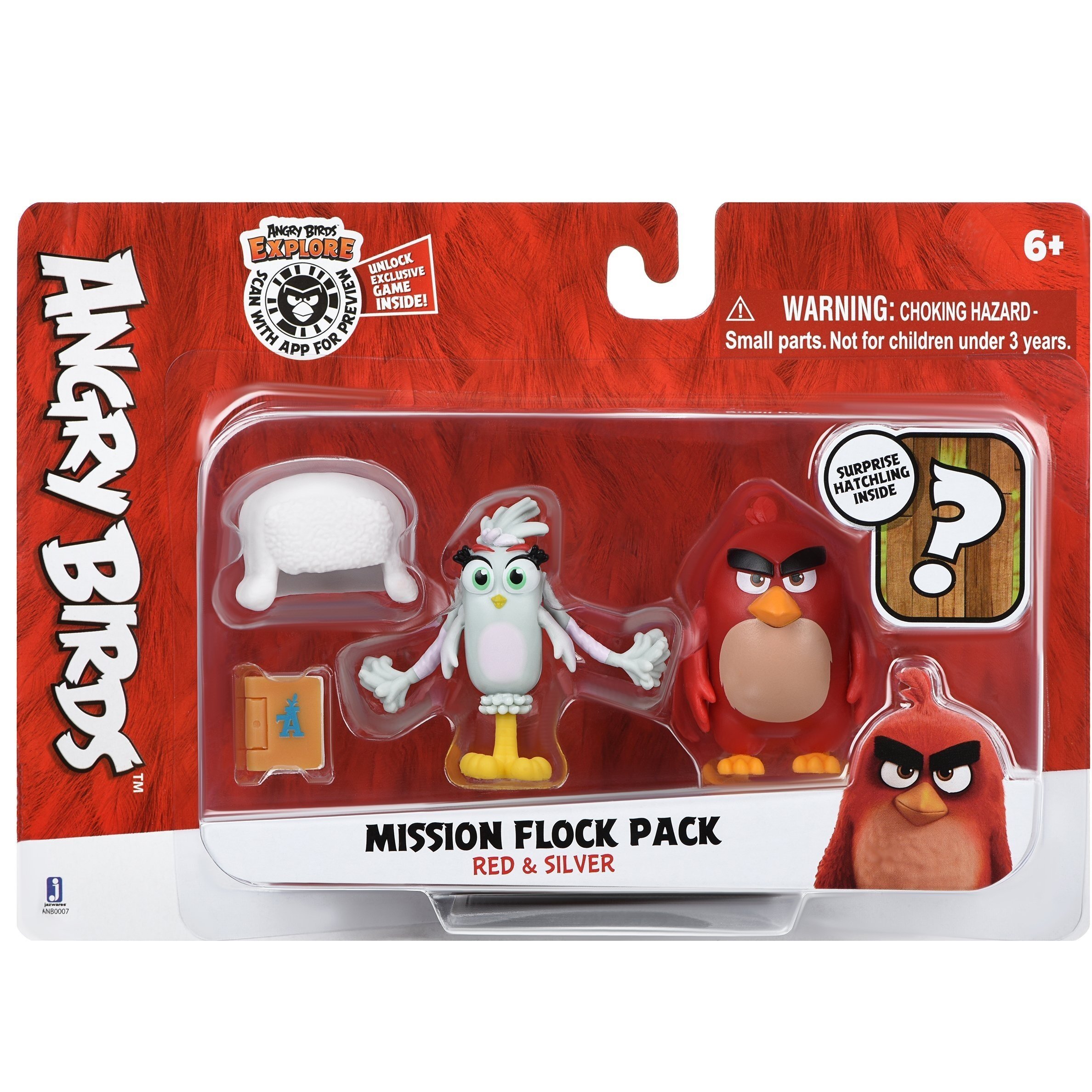  Ігрова фігурка Jazwares Angry Birds ANB Mission Flock Ред і Сільвер (ANB0007) фото1