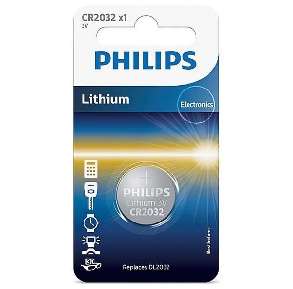 Батарейка Philips Lithium CR 2032 BLI 1 (CR2032/01B)