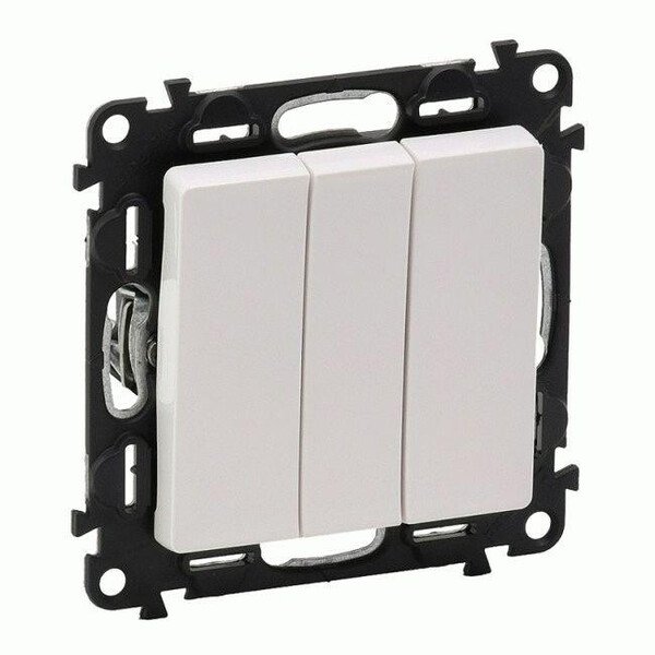 Выключатель 10АХ 250В 3-клавишной Valena LIFE Legrand, Белый