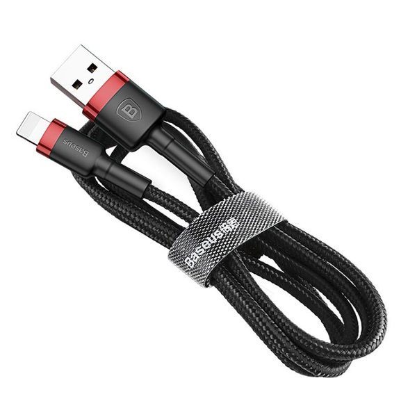 Кабель Baseus Cafule Cable USB for Lightning 2.4A 1M Red+Black фото 