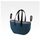 Сумка MyMia синий корпус/ серая подклалка/ черные кожаные ручки, фиксаторы, ремни на коляску