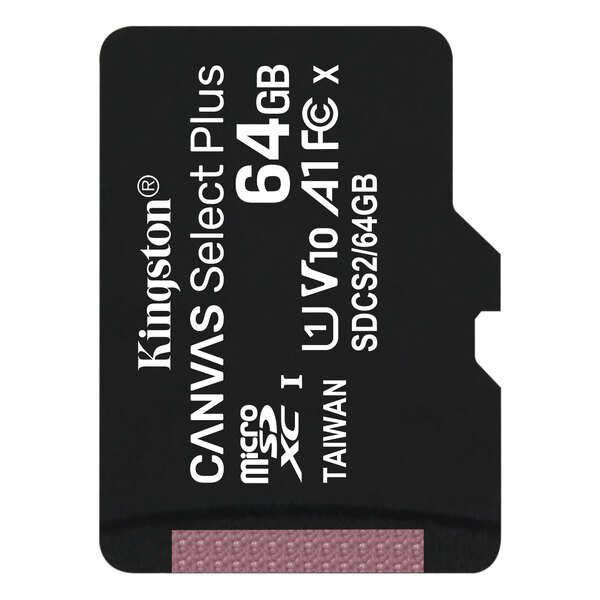 Карта памяти Kingston microSDXC 64GB C10 UHS-I R100MB/s (SDCS2/64GBSP)