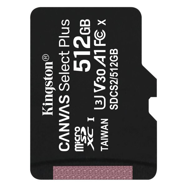 Карта памяти Kingston microSDXC 512GB C10 UHS-I R100MB/s (SDCS2/512GBSP)