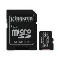 Карта пам`яті KINGSTON microSDXC 64GB Class 10 UHS-I R100MB/s + SD-адаптер (SDCS2/64GB)
