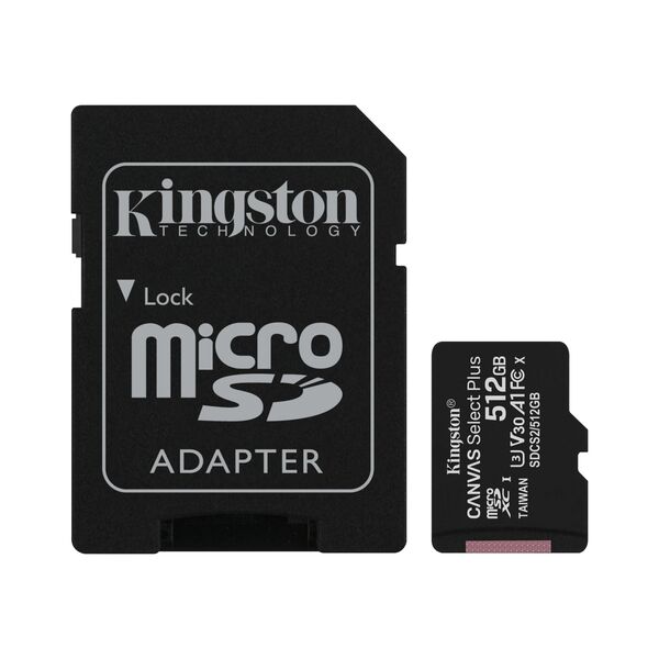 Акція на Карта памяти Kingston microSDXC 512GB C10 UHS-I R100MB/s + SD-адаптер (SDCS2/512GB) від MOYO
