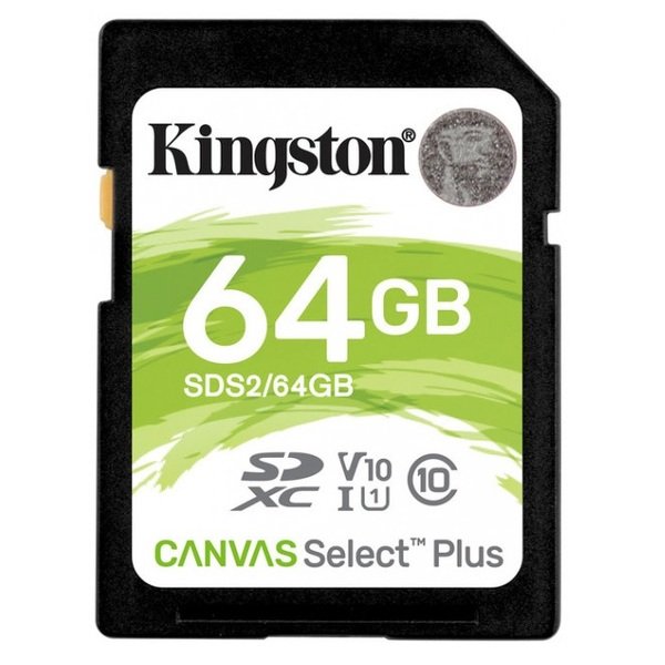 Карта памяти Kingston SDXC 64GB C10 UHS-I R100MB/s (SDS2/64GB)