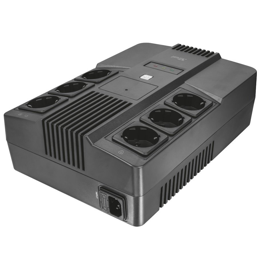 ИБП Trust Maxxon 800VA UPS with 6 standard wall power outlets BLACK (23326_TRUST) фото 