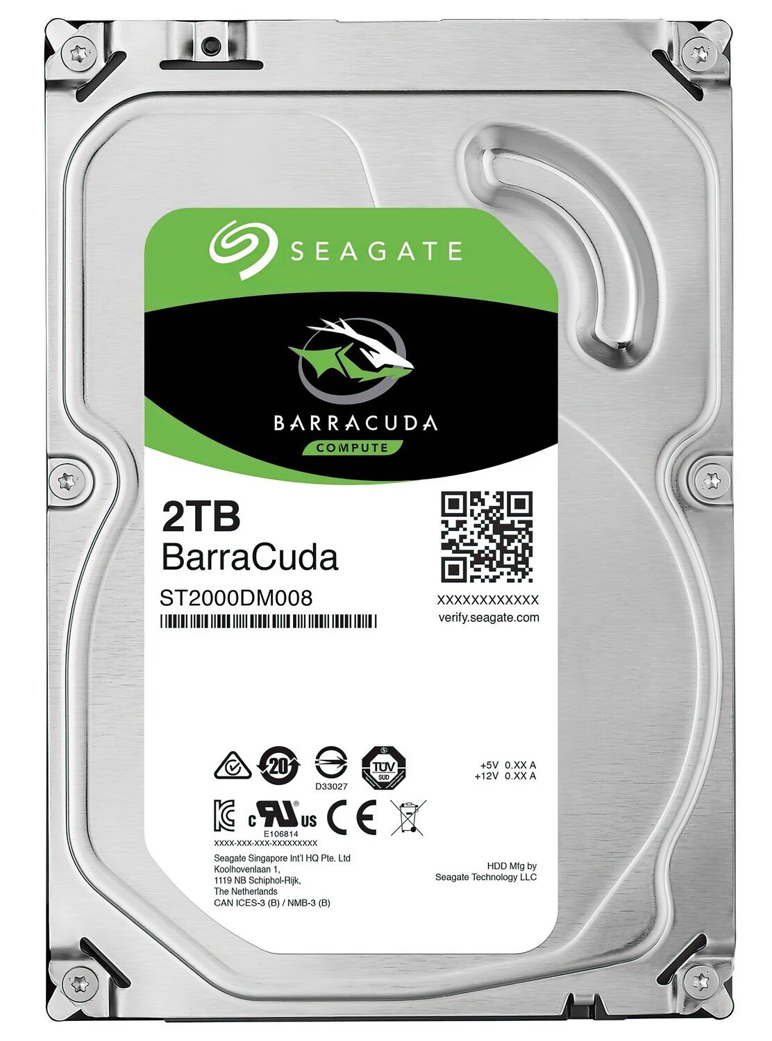 Жесткий диск внутренний SEAGATE HDD 3.5&quot; SATA 3.0 2TB 7200RPM 256MB BarraСuda (ST2000DM008) фото 