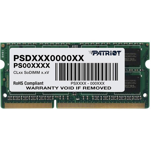 Акція на Память для ноутбука PATRIOT DDR3 SL 1600 4GB SODIMM 1.35V (PSD34G1600L81S) від MOYO