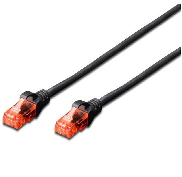 Патч-корд DIGITUS CAT 6 UTP, 1м, AWG 26/7, CCA, PVC, черный
