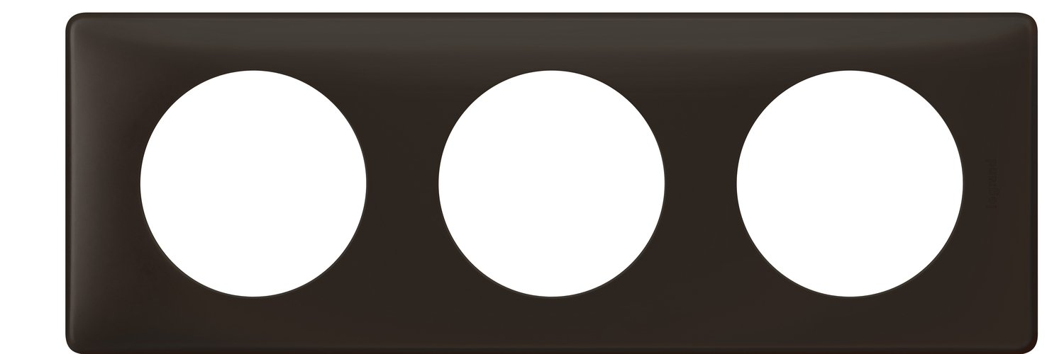 Лицевая панель розетки 3 поста, черный перкаль (066743) фото 