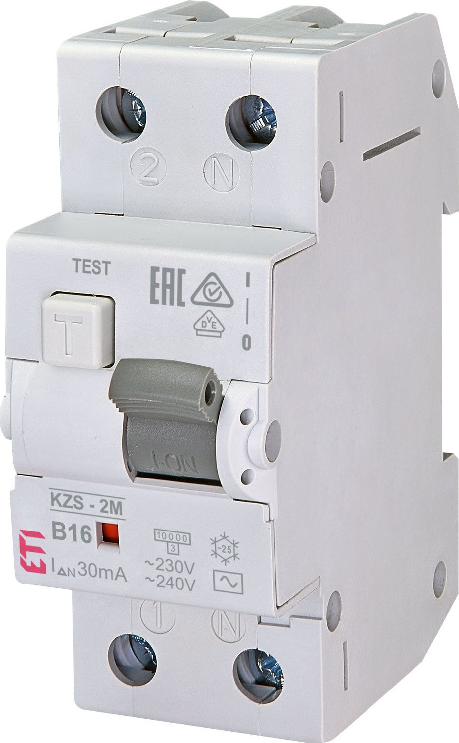 Диференціальний автомат ETI KZS-2M B 16/0,03 тип AC (10kA) фото
