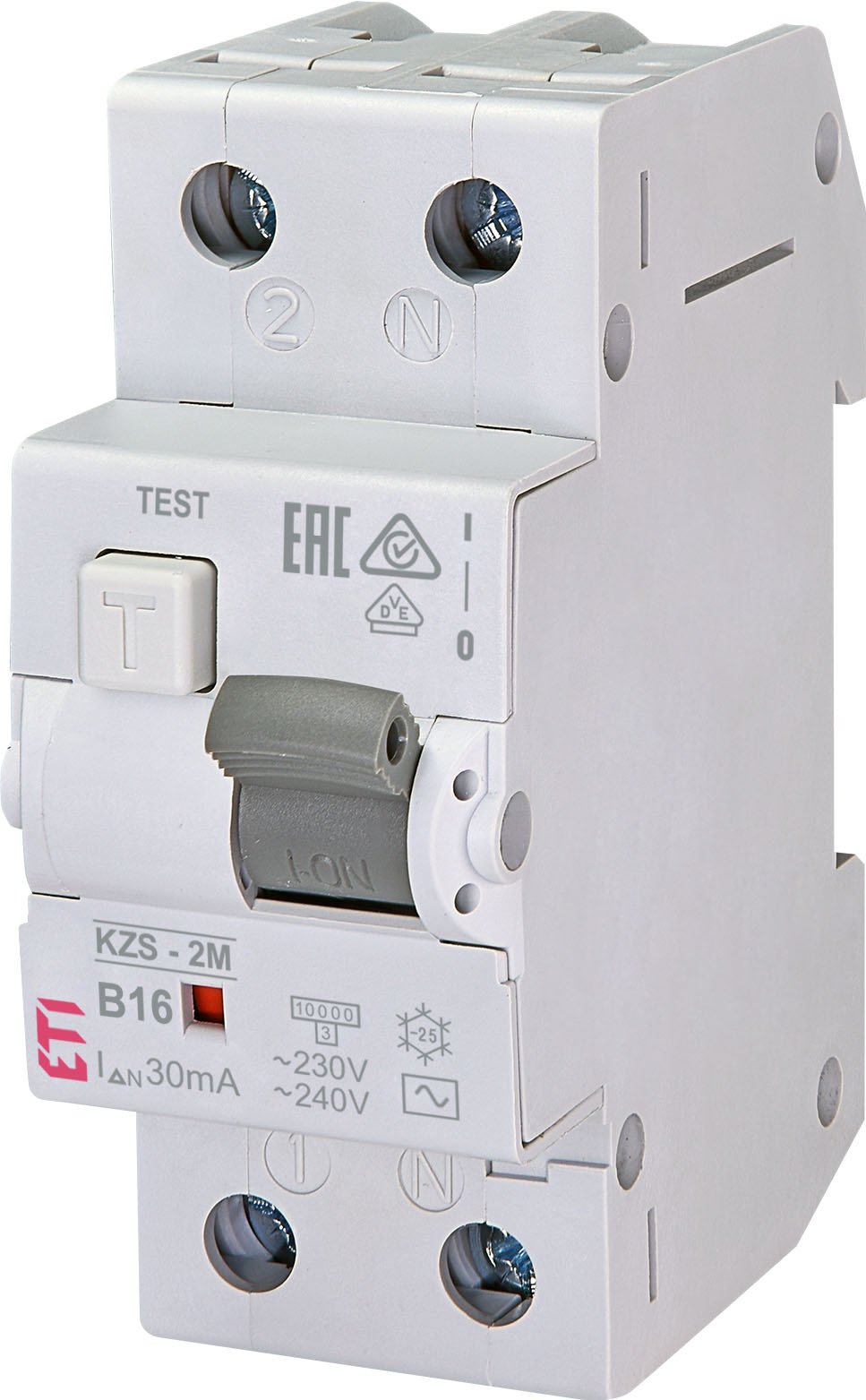  Диференціальний автомат ETI KZS-2M B 16/0,03 тип AC (10kA) фото1