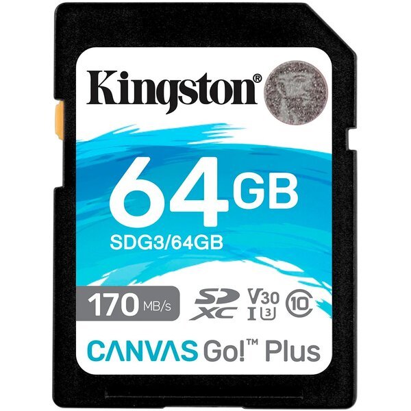 Акція на Карта памяти Kingston SDXC 64GB Canvas Go Plus 170R C10 UHS-I U3 V30(SDG3/64GB) від MOYO