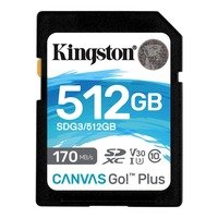 Карта памяти Kingston SDXC 512GB Canvas Go Plus 170R C10 UHS-I U3 V30(SDG3/512GB)