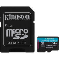 Карта памяти Kingston microSDXC 64GB Canvas Go Plus 170R A2 U3 V30 + SD-Адаптер (SDCG3/64GB)
