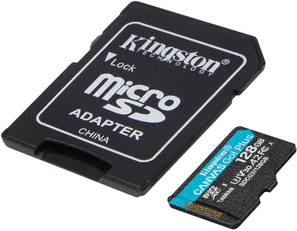 

Карта памяти Kingston microSDXC 128GB Canvas Go Plus 170R A2 U3 V30 + SD адаптер (SDCG3/128GB)