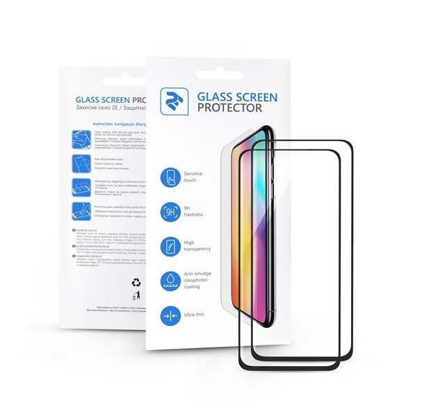 Комплект защитных стёкол 2E для Galaxy A01 2.5D FCFG Black border фото1