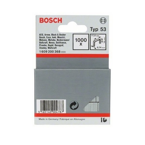 Скобы к степлеру Bosch 14мм ТИП 53, 1000шт фото 1