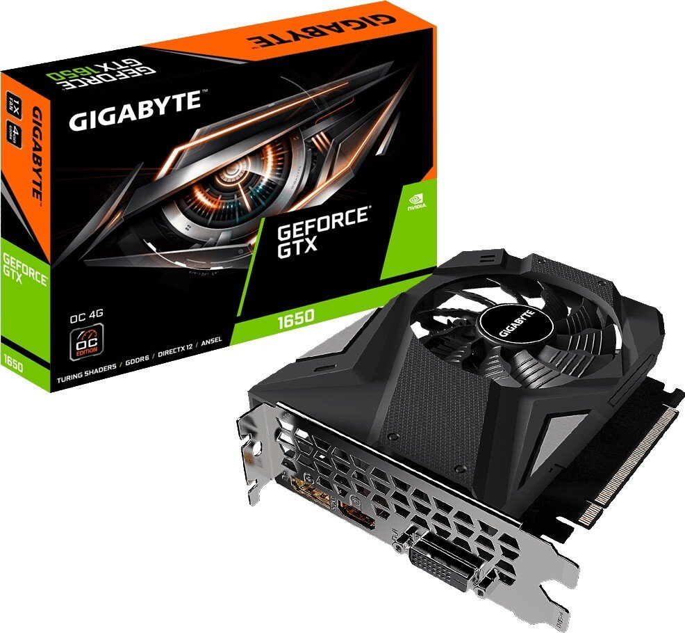 Видеокарта GIGABYTE GeForce GTX1650 4GB DDR6 128bit DP-HDMI-DVI D6 OC фото 
