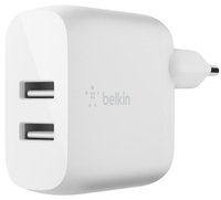 Мережевий ЗП Belkin Home Charger (24W) DUAL USB 2.4A, USB-C 1m, white (WCE001VF1MWH)