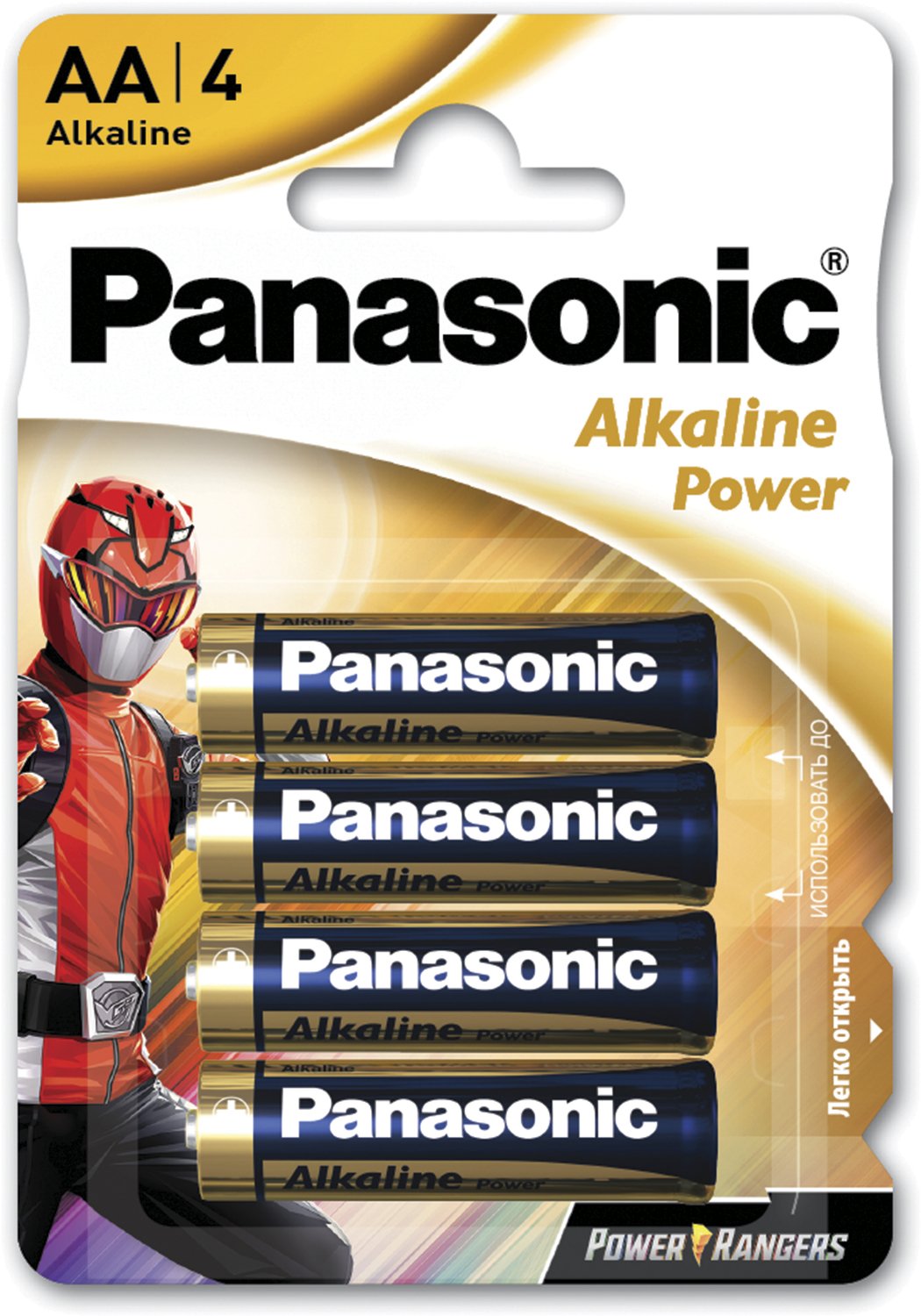 Батарейка Panasonic ALKALINE POWER AA 4 шт. Power Rangers (LR6REB/4BPRPR) фото 