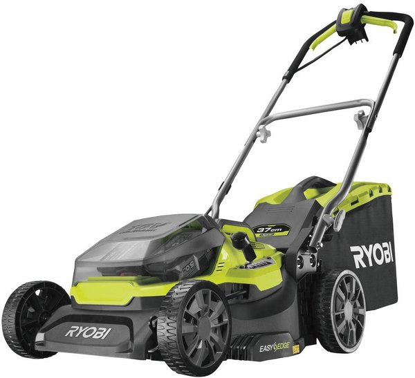 Акція на Газонокосилка Ryobi ONE + Hybrid RY18LMH37A-250 18В / 220В 2х5.0А / ч, 37см, 25-70 мм, 45л, мульчирование від MOYO